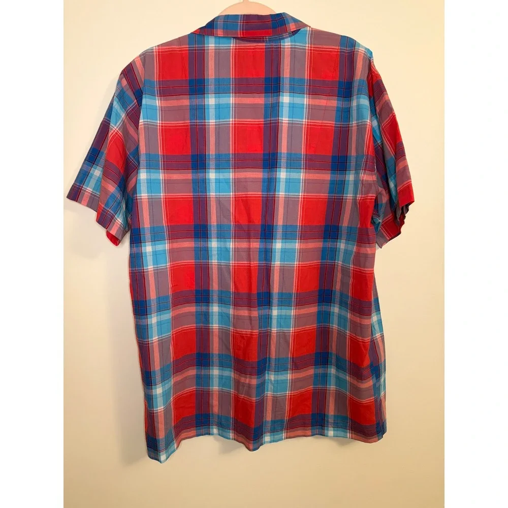 Polo Ralph Lauren Mens Red Blue Plaid Short Sleeve Sleeve Shirt Medium P530RL